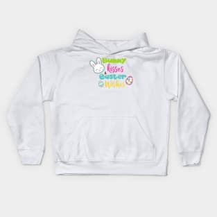 Easter, Bunny Kisses Easter Wishes, Easter Eggs Kids Hoodie